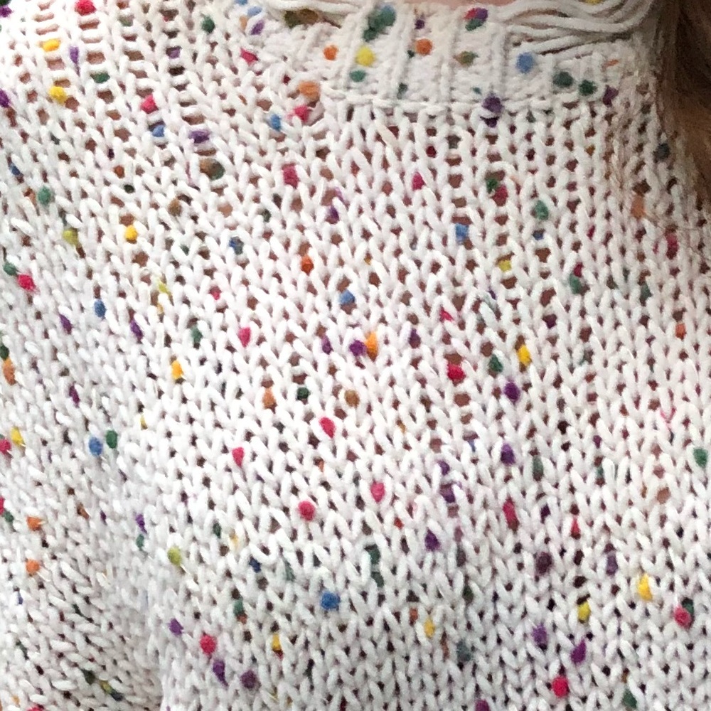 ONE LEFT!! Distressed Polka Dot Sweater - Picture 5 of 8